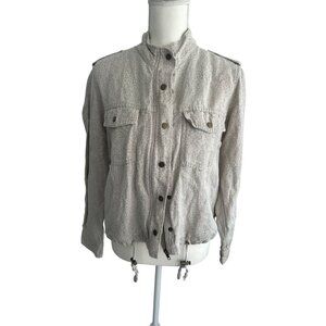 RAILS Leopard Print Button Drawstring Jacket Size Medium